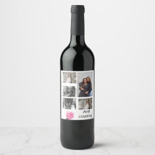 Rótulo De Garrafa De Cerveja Colagem de Fotografias Personalizada 5 18.o aniv