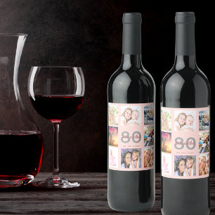 Rótulo De Garrafa De Cerveja Colagem de fotos 80 festa de aniversário gold