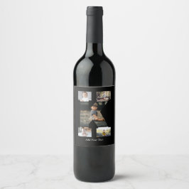 Rótulo De Garrafa De Cerveja Colagem de Fotos com Letra K em Preto e Branco