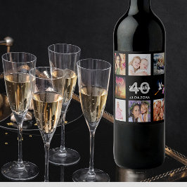 Rótulo De Garrafa De Cerveja Colagem de fotos de aniversário de 40 anos