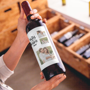 Rótulo De Garrafa De Cerveja Colagem De Fotos E Abraços Do Casal E Amor De Fra