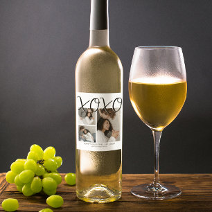 Rótulo De Garrafa De Cerveja Colagem de Fotos XOXO na Moda 