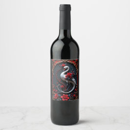 Rótulo De Garrafa De Cerveja Coleção de Noiva Cisne Branco Elegante