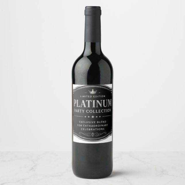 Rótulo De Garrafa De Cerveja Coleção Platinum Party rótulo de bebida premium De (Frente)