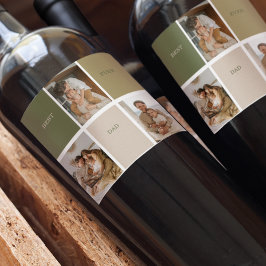 Rótulo De Garrafa De Cerveja Collage Photo Modern Best Pai Alguma Vez Gift