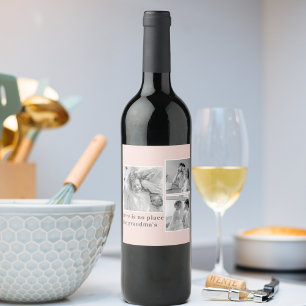 Rótulo De Garrafa De Cerveja Collage Photo Pastel Pink Melhor Presente Avô