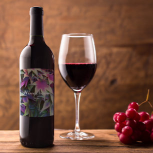 Rótulo De Garrafa De Cerveja Colorful Autumn Maple Leaves Floral
