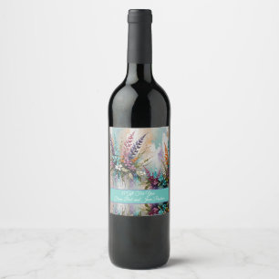 Rótulo De Garrafa De Cerveja Colorido Buquê Floral Obrigado 