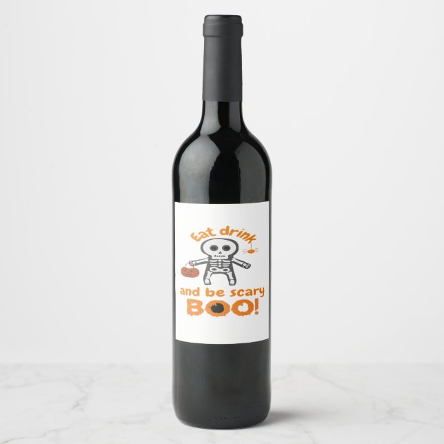 Rótulo De Garrafa De Cerveja Coma, Beba E Seja Assustadoramente Divertido e Ass (Frente)