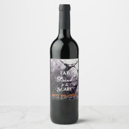 Rótulo De Garrafa De Cerveja Coma Bebida e seja assustador com a Web Feliz Dia