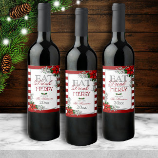 Rótulo De Garrafa De Cerveja Coma Bebida e Seja Feliz Natal