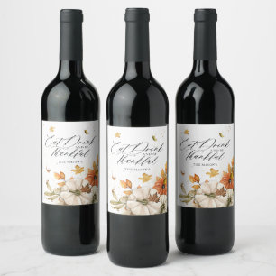 Rótulo De Garrafa De Cerveja Coma Bebida e Seja Graças