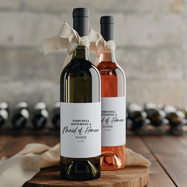 Rótulo De Garrafa De Cerveja Combina Bem Com Ser Uma Proposta de Dama de Honra (Criador carregado)