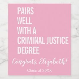 Rótulo De Garrafa De Cerveja Combina Bem Com Um Graduado Em Justiça Criminal