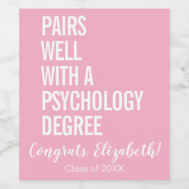 Rótulo De Garrafa De Cerveja Combina Bem Com Uma Formatura Em Psicologia