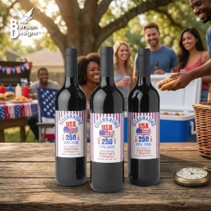 Rótulo De Garrafa De Cerveja Comemorando 250 anos de Independência dos EUA Famí