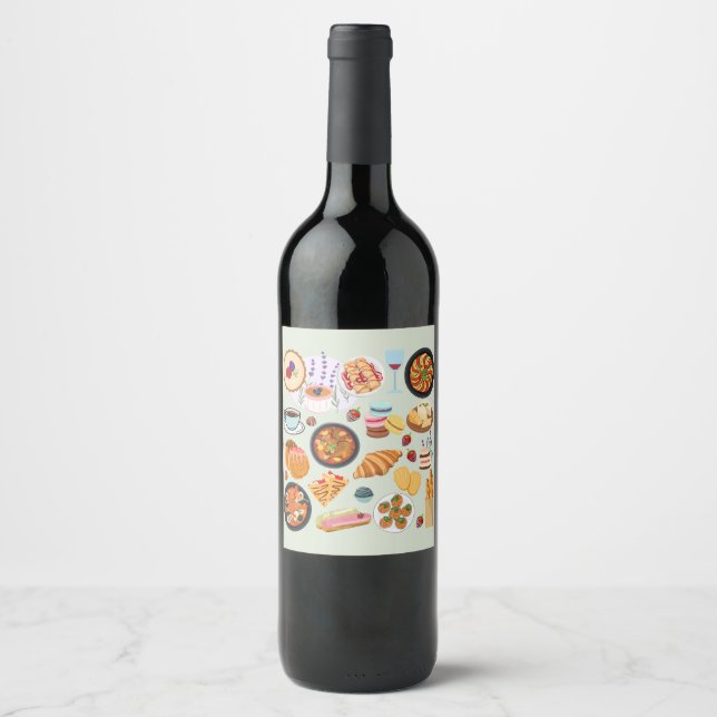 Rótulo De Garrafa De Cerveja Comida francesa (Frente)