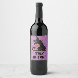 Rótulo De Garrafa De Cerveja Confete de Festa do Gato Preto do Dia das Bruxas