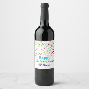Rótulo De Garrafa De Cerveja Confetes Coloridos Personalizados Feliz Aposentado