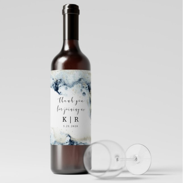 Rótulo De Garrafa De Cerveja Conjunto de rótulo de vinho com Ondas de Aquarela  (Criador carregado)