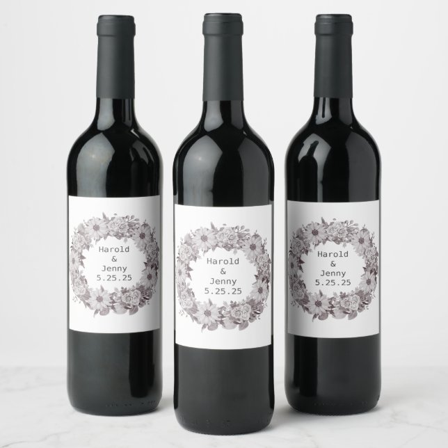 Rótulo De Garrafa De Cerveja Conjunto de Vinhetas Florais Modernas (Garrafas)
