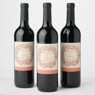 Rótulo De Garrafa De Cerveja Conjunto de Vinhetas Florais Modernas