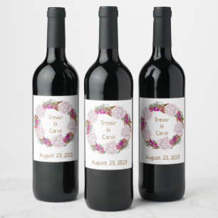 Rótulo De Garrafa De Cerveja Conjunto de Vinhetas Florais Modernas