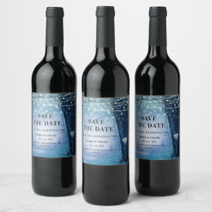 Rótulo De Garrafa De Cerveja Conto de Fadas Floresta Encantada Azul Escuro Salv