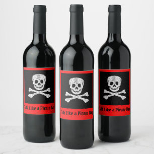 Rótulo De Garrafa De Cerveja Conversa como um dia do pirata