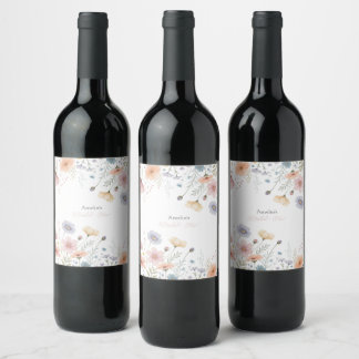 Rótulo De Garrafa De Cerveja Convite de Chá Floral de Noiva para Festa de Jardi