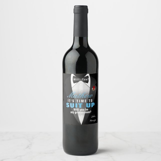 Rótulo De Garrafa De Cerveja Convite de Padrinhos de casamento Exclusivos (Frente)