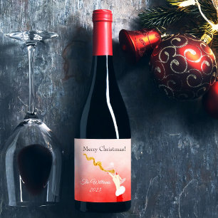 Rótulo De Garrafa De Cerveja Copo de Martini Derramando Brilho de Natal Festa