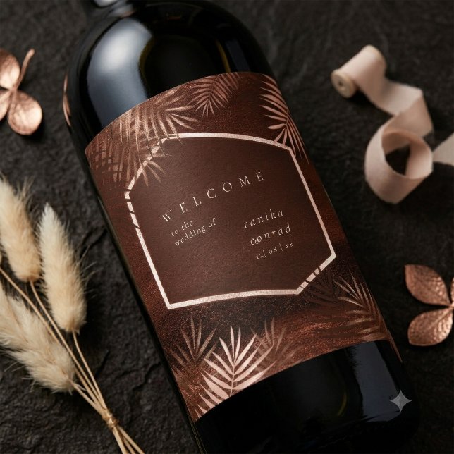 Rótulo De Garrafa De Cerveja Copper Sunset Casamento Bem-vindo ID1323 (Criador carregado)