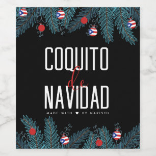 Rótulo De Garrafa De Cerveja Coquito De Navidad