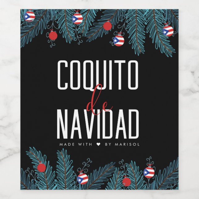 Rótulo De Garrafa De Cerveja Coquito De Navidad (Rótulo Único)