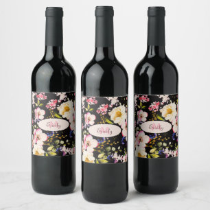 Rótulo De Garrafa De Cerveja Cor d'água - rosada amarela roxas a preto, Monogra