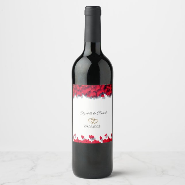 Rótulo De Garrafa De Cerveja Cora Vermelha Elegante  (Frente)
