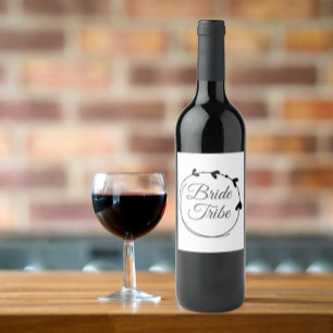 Rótulo De Garrafa De Cerveja Coração Simples Preta da Tribo Bride