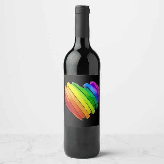 Rótulo De Garrafa De Cerveja Coração tridimensional escultural do SlipperyJoe b (Frente)