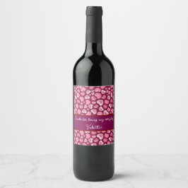 Rótulo De Garrafa De Cerveja Corações de Amor do Dia dos Namorados. Corações Do