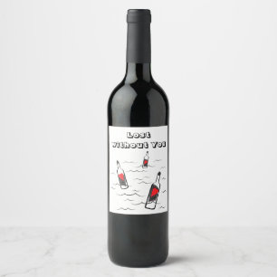 Rótulo De Garrafa De Cerveja Corações Enroscados de Amor Branco Negro Moderno