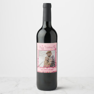Rótulo De Garrafa De Cerveja Corações Rosa Personalizados do Dia dos Namorados