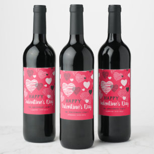Rótulo De Garrafa De Cerveja Corações Whimsical Personalizados do Dia de os n