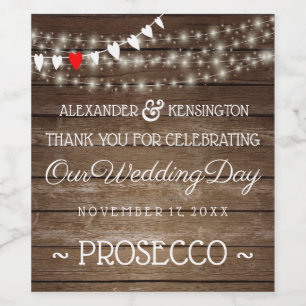 Rótulo De Garrafa De Cerveja Corda rústica das luzes que Wedding Champagne ou