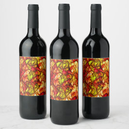 Rótulo De Garrafa De Cerveja Cordões cruzados escondidos sob um tecido vermelho