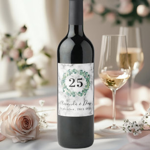Rótulo De Garrafa De Cerveja coroa de verde de mármore do 25º aniversário de ca