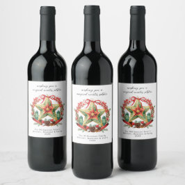 Rótulo De Garrafa De Cerveja Coroa Estrela do Solstício de Inverno Feriado Nata