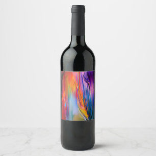 Rótulo De Garrafa De Cerveja "Correntes Cromáticas" Abstrato Contemporâneo 