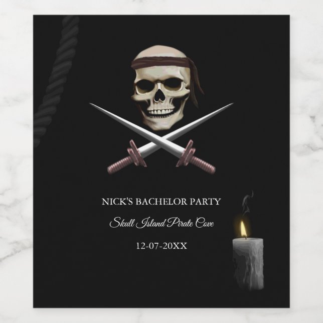 Rótulo De Garrafa De Cerveja Corsair Pirate — Solteiro do rio/Aniversário (Rótulo Único)