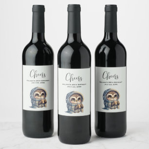 Rótulo De Garrafa De Cerveja Coruja-branca segurando café